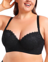 Women Plus Size Push - Up Underwire Adjustable Lace Bra | PRUSES - PRUSES