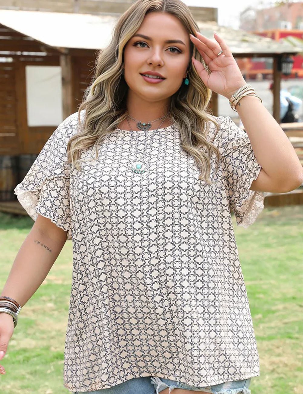 Women Plus Size Retro Loose Short Sleeves | PRUSES - PRUSES