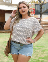 Women Plus Size Retro Loose Short Sleeves | PRUSES - PRUSES