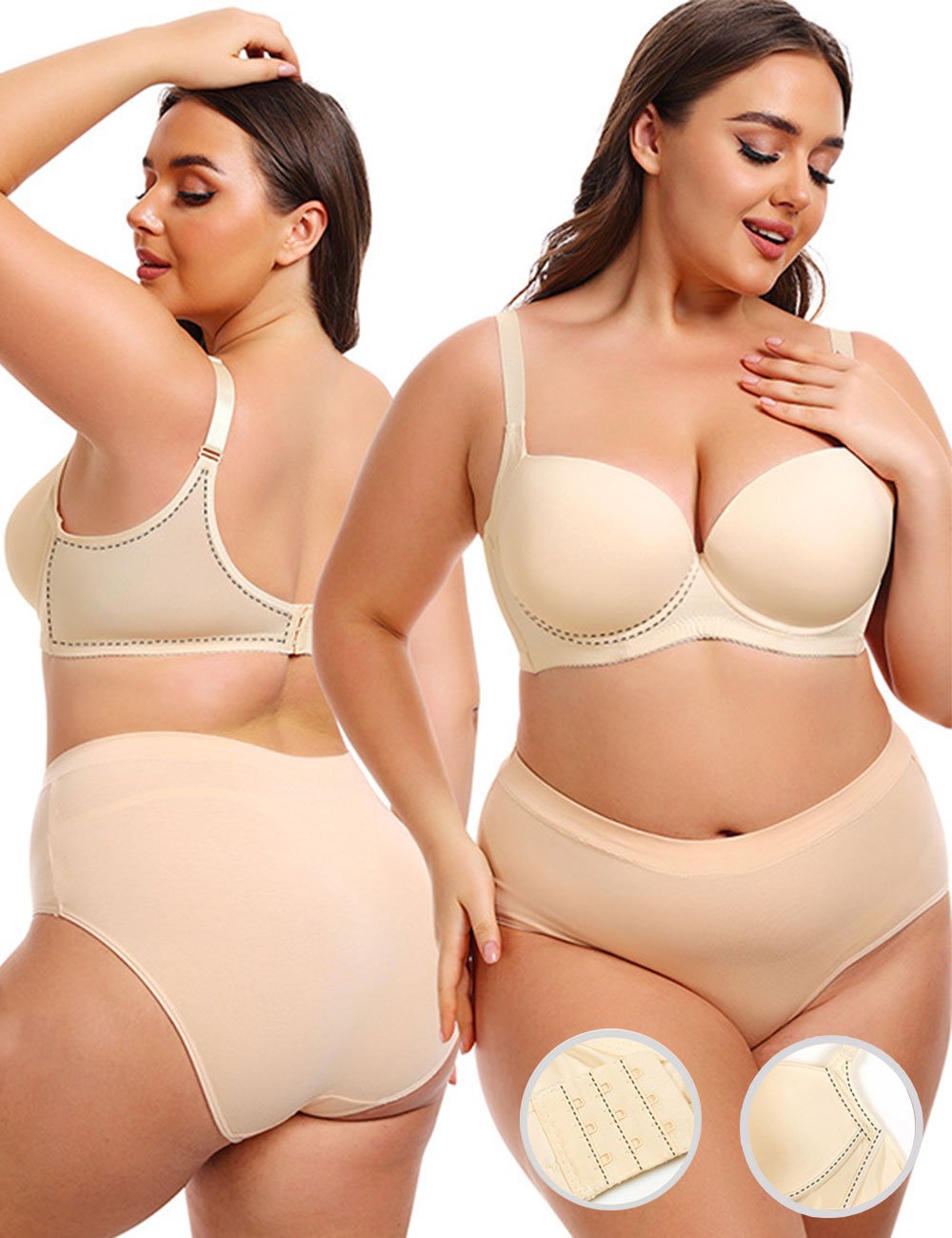 Women Plus Size Seamless Gathered Underwire Bra | PRUSES - PRUSES