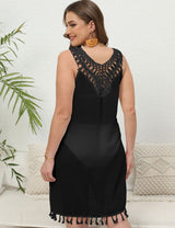 Women Plus Size See - Through Vest Dress Beach Cover - Up | PRUSES - PRUSES
