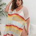 Women Plus Size Striped Knit Cover Up | PRUSES - PRUSES