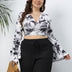 Women Plus Size Tie - Dye Multi - Way Wrap Top with Bell Sleeves | PRUSES - PRUSES