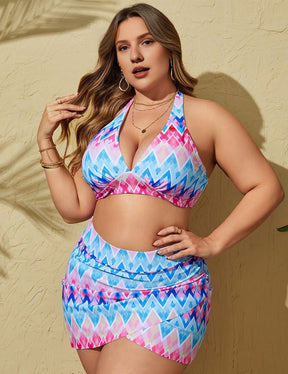 Women Plus Size Tie Dye Print Two Piece Swimsuit | PRUSES - PRUSES