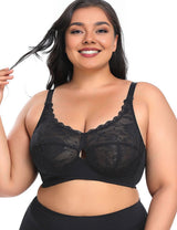 Women Plus Size Wire Free Full Coverage Cup Lace Thin Bra | PRUSES - PRUSES