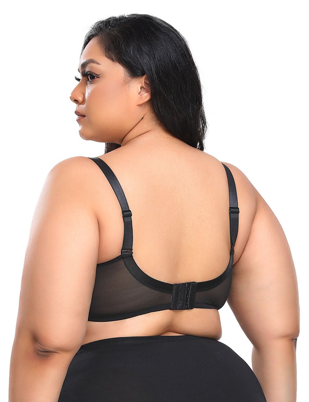 Women Plus Size Wire Free Full Coverage Cup Lace Thin Bra | PRUSES - PRUSES