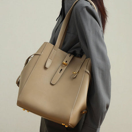 Women Vintage Leather Large Capacity Tote Bucket Bag | PRUSES - PRUSES