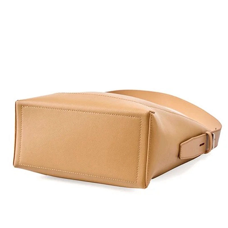 Women's Khaki Genuine Leather Bucket Bags Bottom