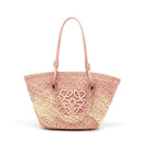 Pink Beige Handwoven Straw Beach Tote Bag