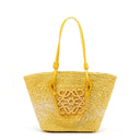 Yellow Handwoven Straw Beach Tote Bag