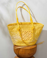 Yellow Large capacity Handwoven Straw Beach Tote Bag