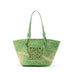 Green Handwoven Straw Beach Tote Bag