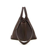 Women's Coffee Premium Leather Bucket Tote Handbag