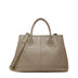 Women's Gray Premium Leather Structured Work Tote Bag