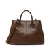 Women's Brown Premium Leather Structured Work Tote Bag
